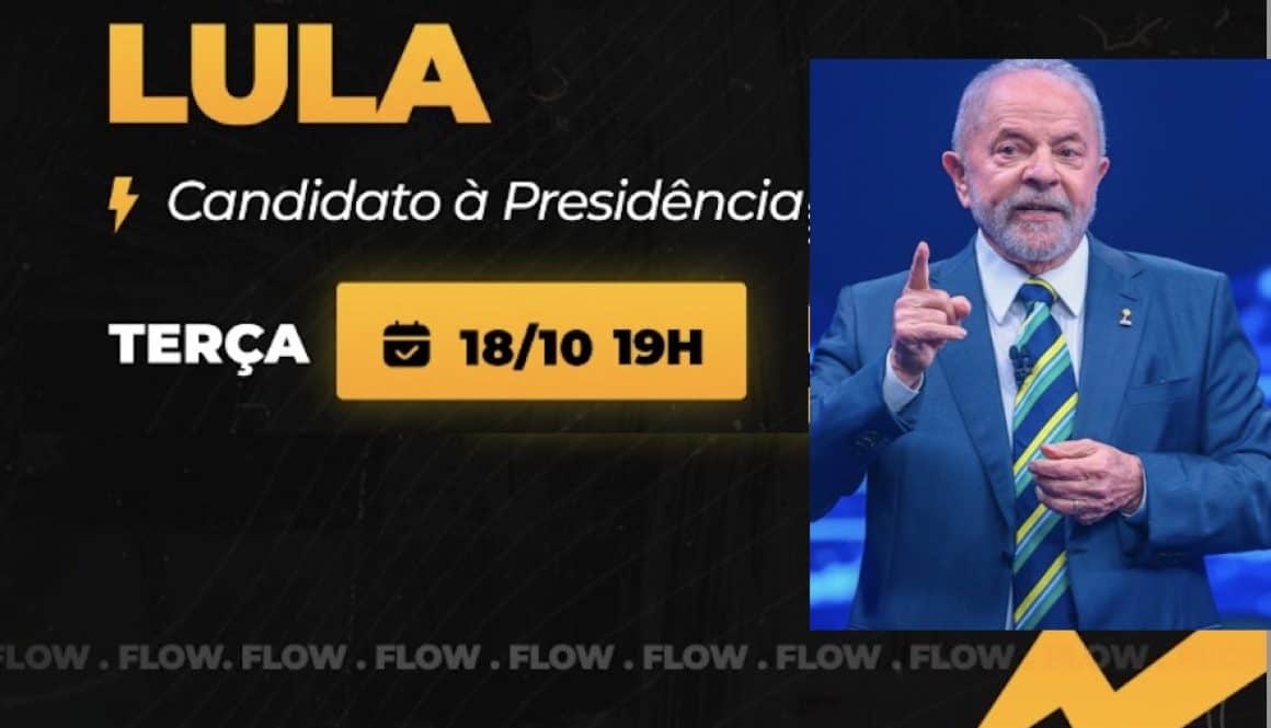 Será a primeira vez que Luiz Inácio Lula da Silva, ex-presidente e candidato oficial nessas eleições, marca presença no Flow.