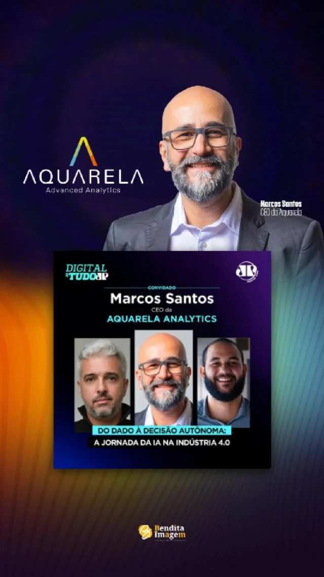 🎙 Nosso cliente Marcos Santos, CEO da @aquare.la , é o convidado do novo episódio do podcast Digital de Tudo, da Jovem Pan, com apresentação de @andrelmiceli Na conversa, Marcos compartilha sua trajetória e fala sobre o impacto da inteligência artificial preditiva e generativa na indústria. Ele também antecipa as apostas da Aquarela para 2025: os agentes de IA, sistemas autônomos capazes de otimizar desde linhas de produção até a logística industrial. 📲 Por trás dessa conquista, está o trabalho da Bendita Imagem nos bastidores — conectando marcas e pessoas, posicionando porta-vozes em veículos estratégicos e ampliando autoridade e relevância no mercado. Ouça agora o episódio completo no Spotify ou no YouTube da Jovem Pan! #ClienteNaMídia #BenditaImagem #AquarelaAnalytics #DigitalDeTudo #JovemPan #InteligenciaArtificial #InovaçãoIndustrial #RelaçõesPúblicas #PR #AutoridadeNaMídia #PosicionamentoEstratégico