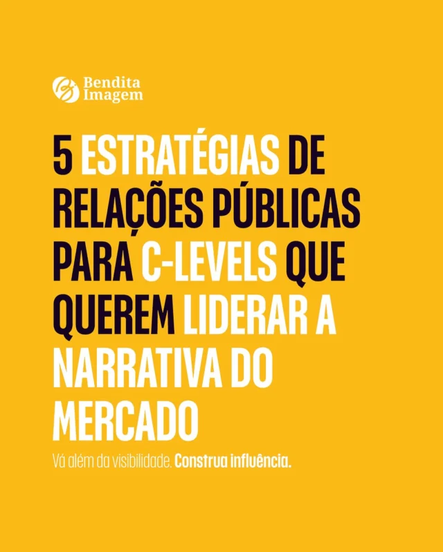 No mercado B2B atual, ser visto não basta. É preciso liderar a narrativa, inspirar confiança e posicionar sua empresa como referência. Para CEOs e C-levels, as Relações Públicas estratégicas são um investimento fundamental para o crescimento e a reputação da empresa no mercado e na imprensa. Pensando nisso, separamos 5 estratégias essenciais de Relações Públicas que vão muito além do convencional e que todo líder deve ter em seu radar. Elas são o alicerce para construir uma comunicação que realmente gera impacto e resultados tangíveis, além de agregar credibilidade e reputação. Arraste para o lado e descubra como transformar a visibilidade em influência duradoura. Qual dessas estratégias você já aplica na sua empresa? Deixe seu comentário! #RelaçõesPúblicas #RPB2B #ComunicaçãoEstratégica #Liderança #CEOs #CLevel #GestãoDeCrise #StorytellingCorporativo #PosicionamentoDeMarca #AssessoriaDeImprensa #BenditaImagem